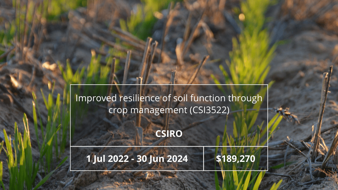 Improved resilience of soil function through crop management (CSI3522)