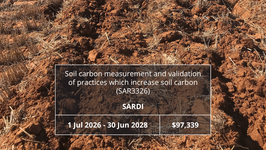 Soil carbon measurement and validation of practices which increase soil carbon (SAR3326)